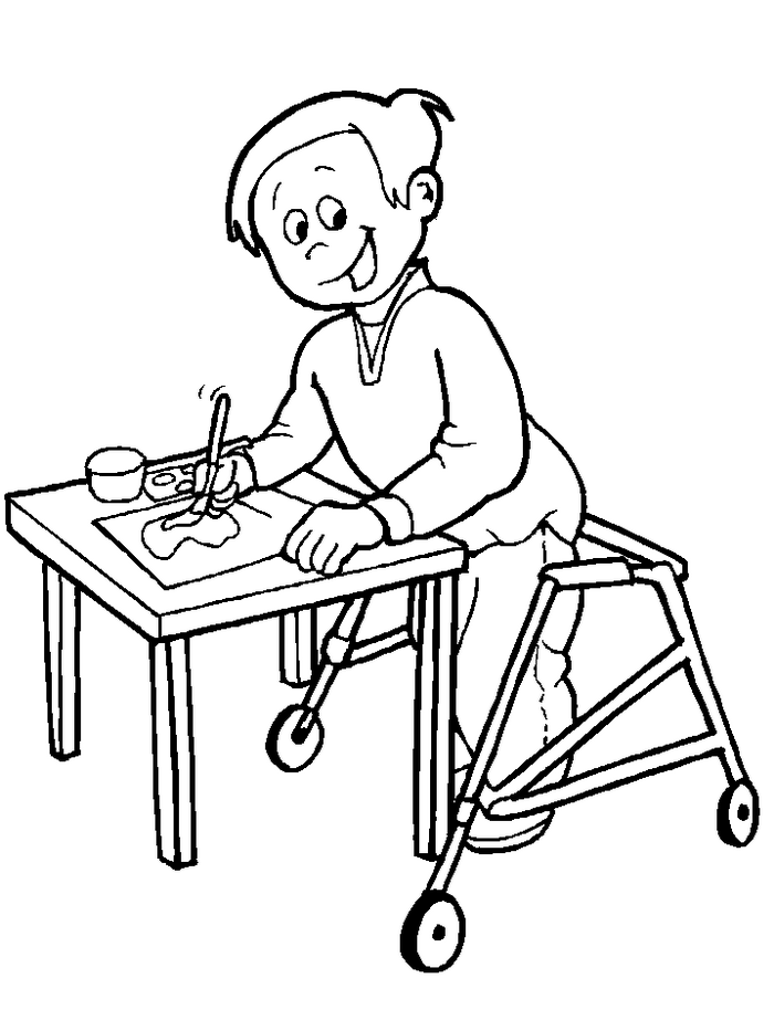 Plansa de colorat cu Dizabilitati 11 3